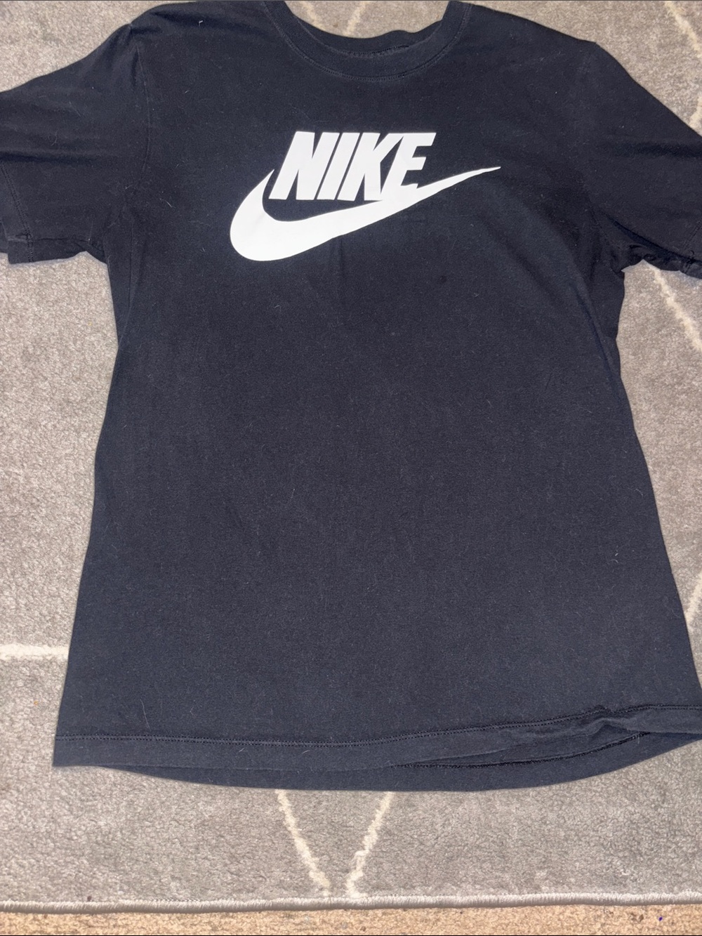 Nike Black Tee with White Swoosh Logo